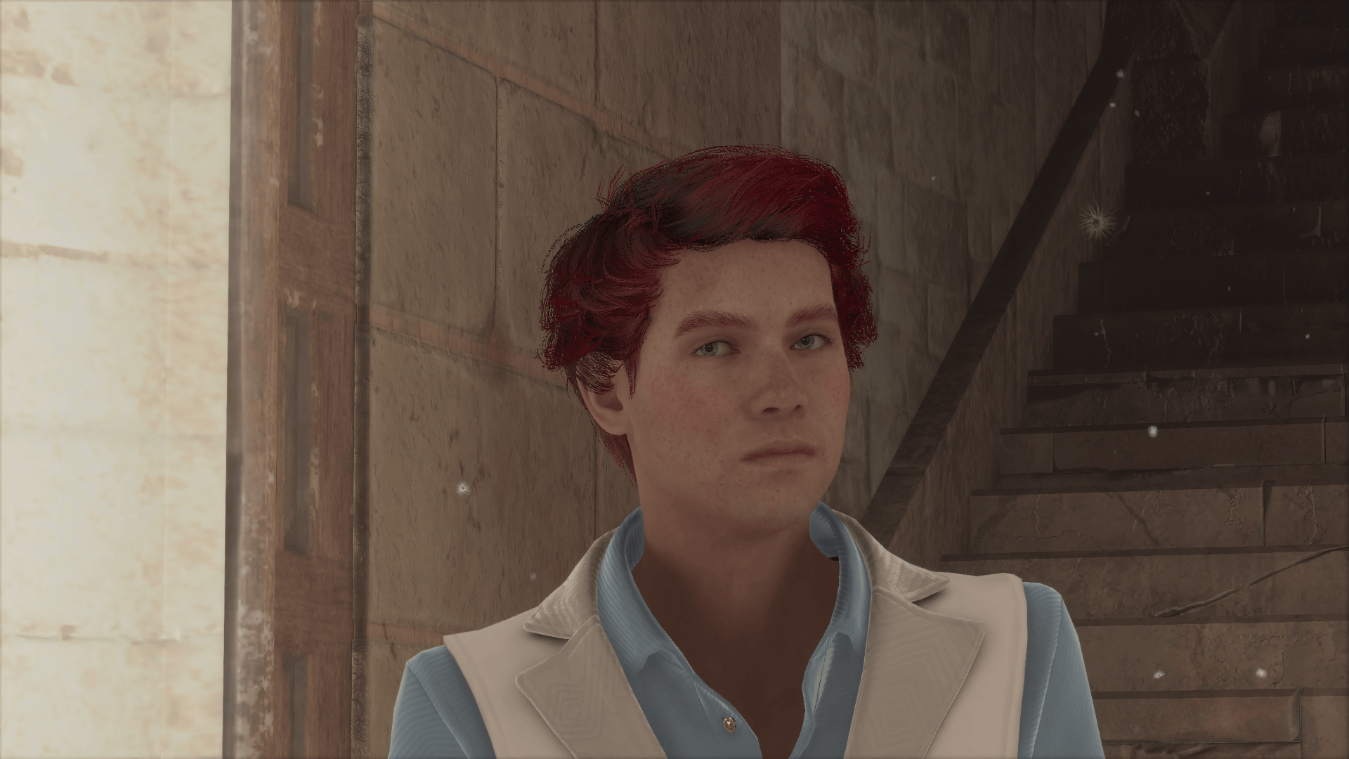 Sebastian is clearly not a morning person, despite being in a new outfit. Then again, having an argument with Ominis at breakfast isn't it either & that's exactly what happened. He looks too good to be in a cranky mood though, so do cheer him up.