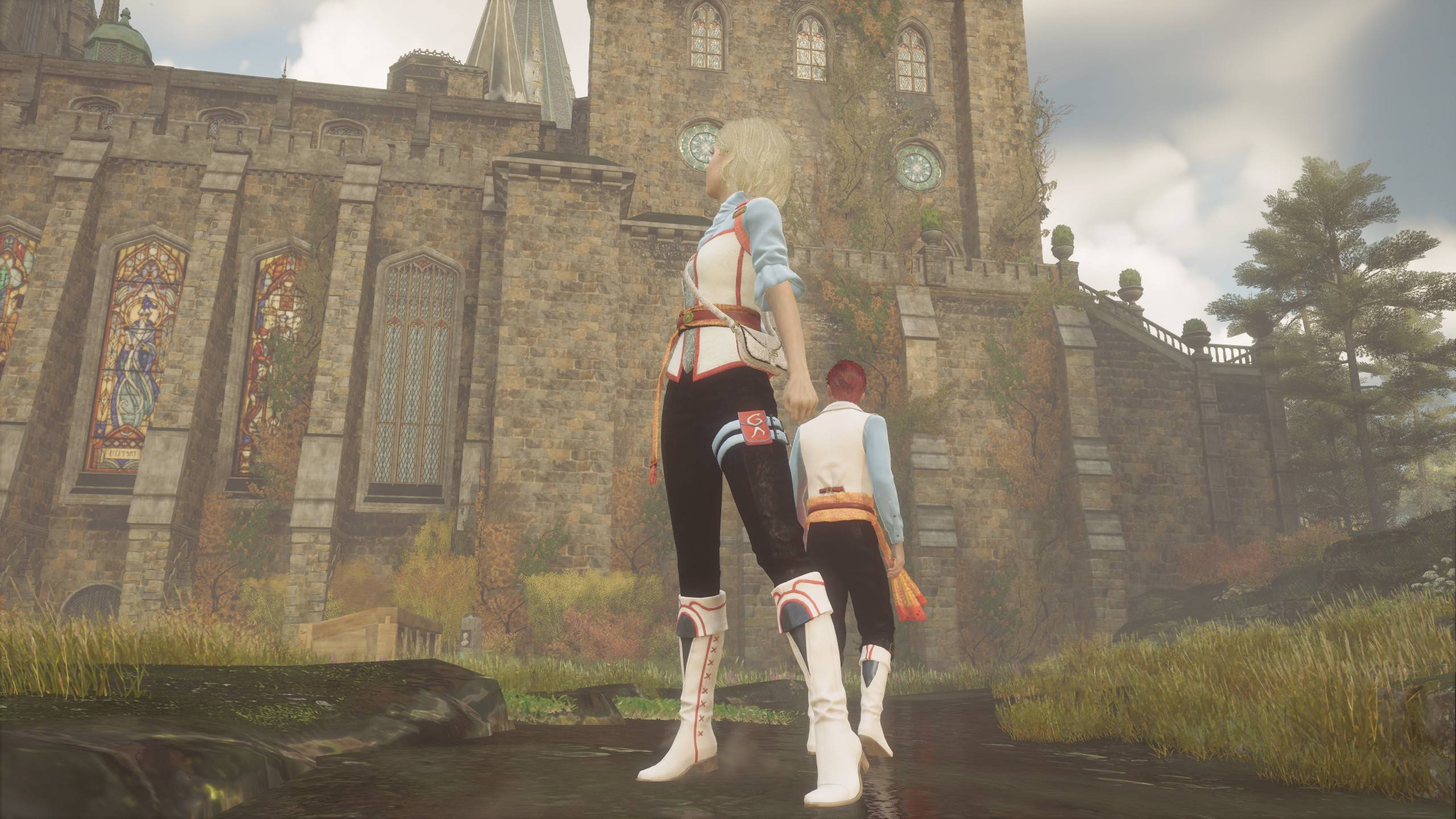 Thumbnail Ominis & the new female student stand at the ready for a battle.
