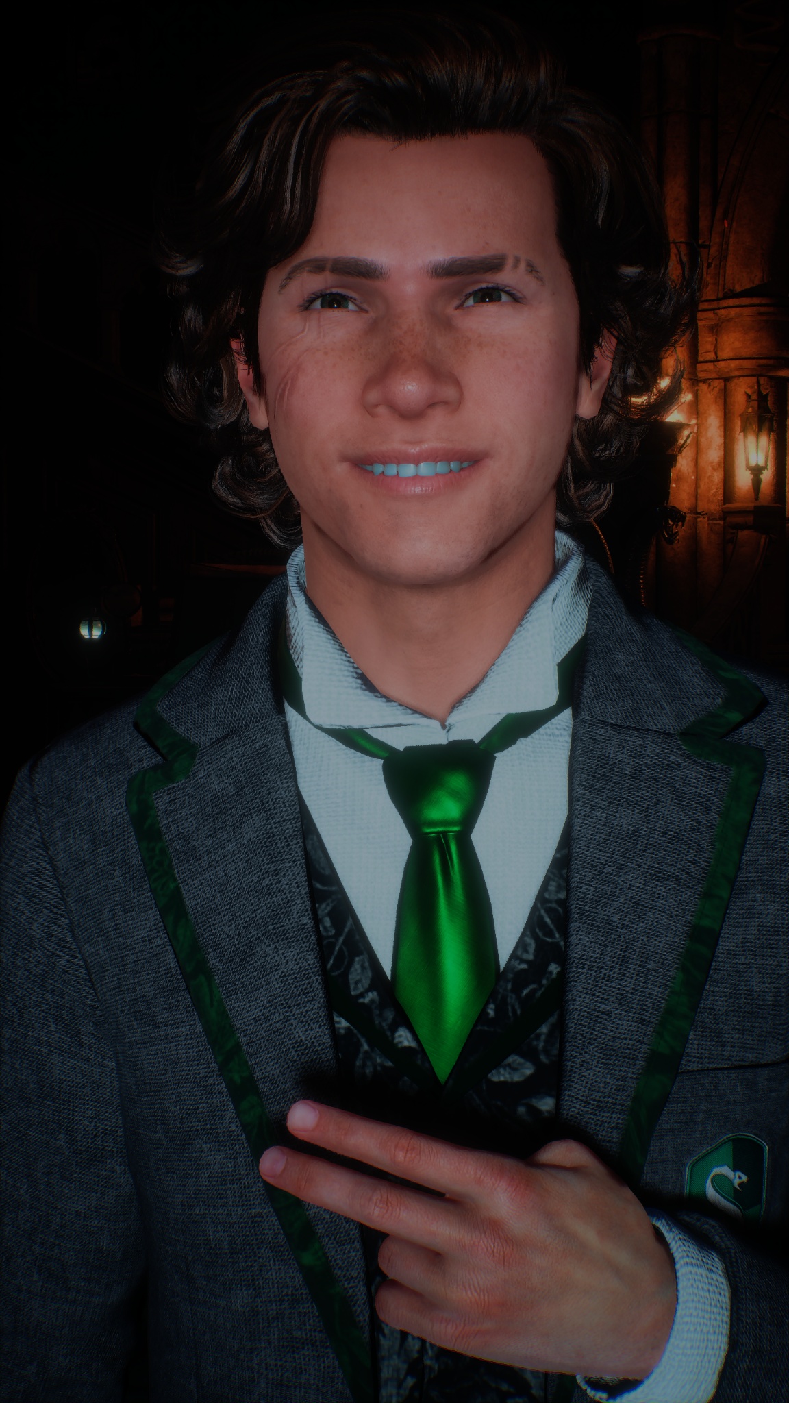 Darkened Embroided Slytherin Uniform