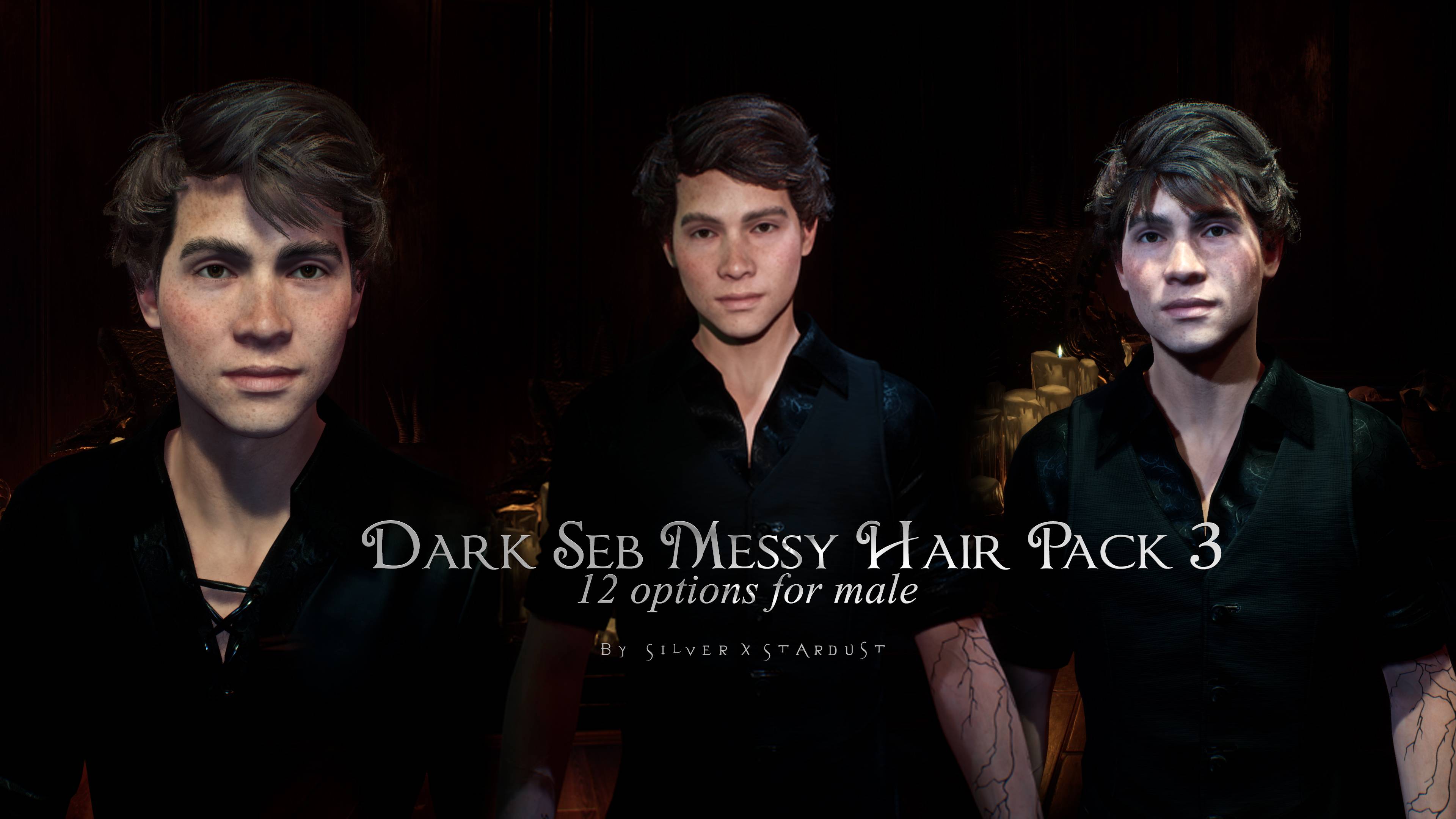 Dark Seb Messy Fluffy Hair Pack for male MC - Hogwarts Legacy Mods - CurseForge