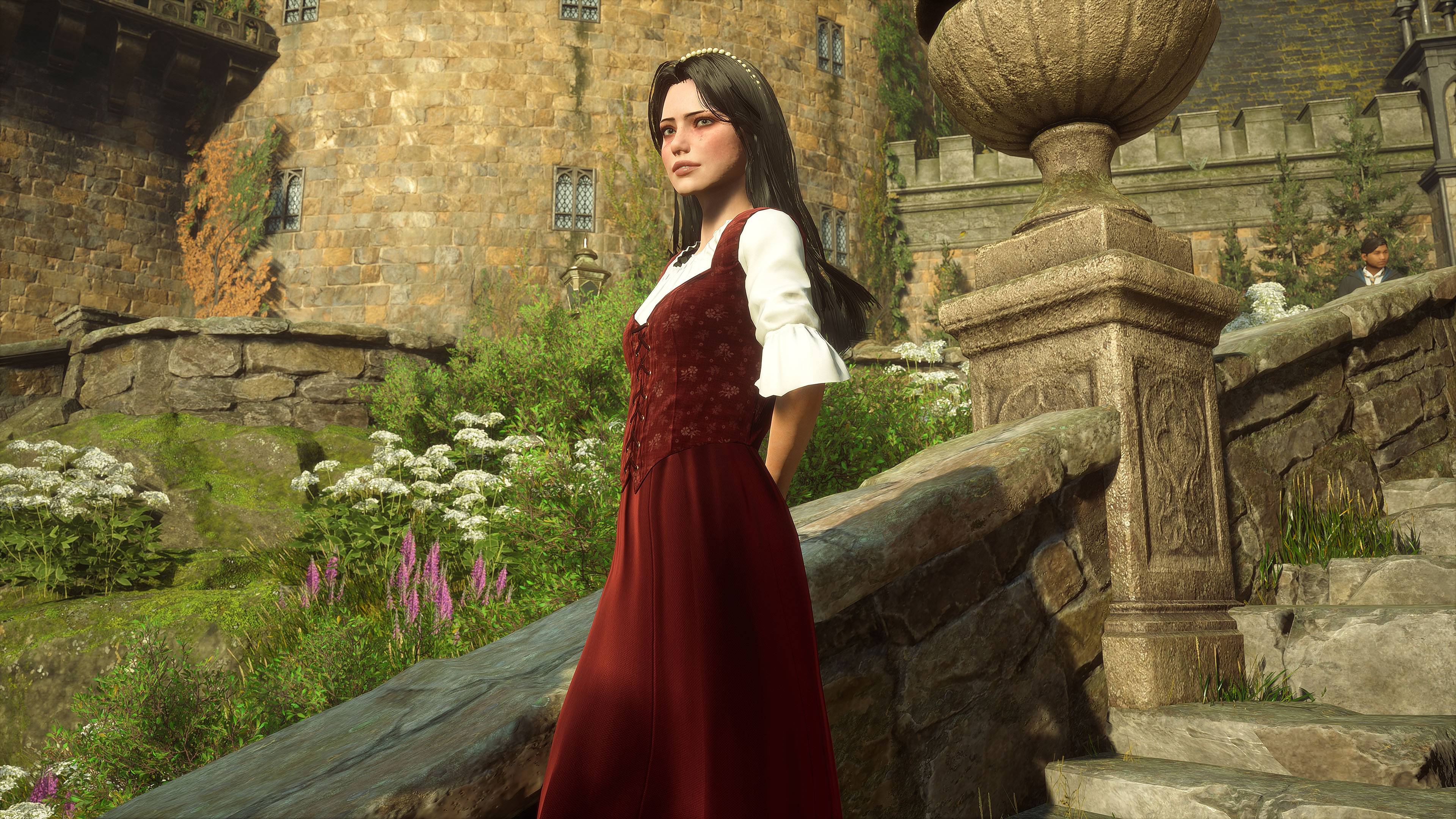 Romantic Red Velvet Corset Dress