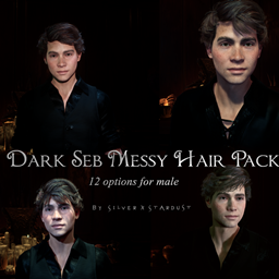 Dark Seb Messy Fluffy Hair Pack for male MC logo